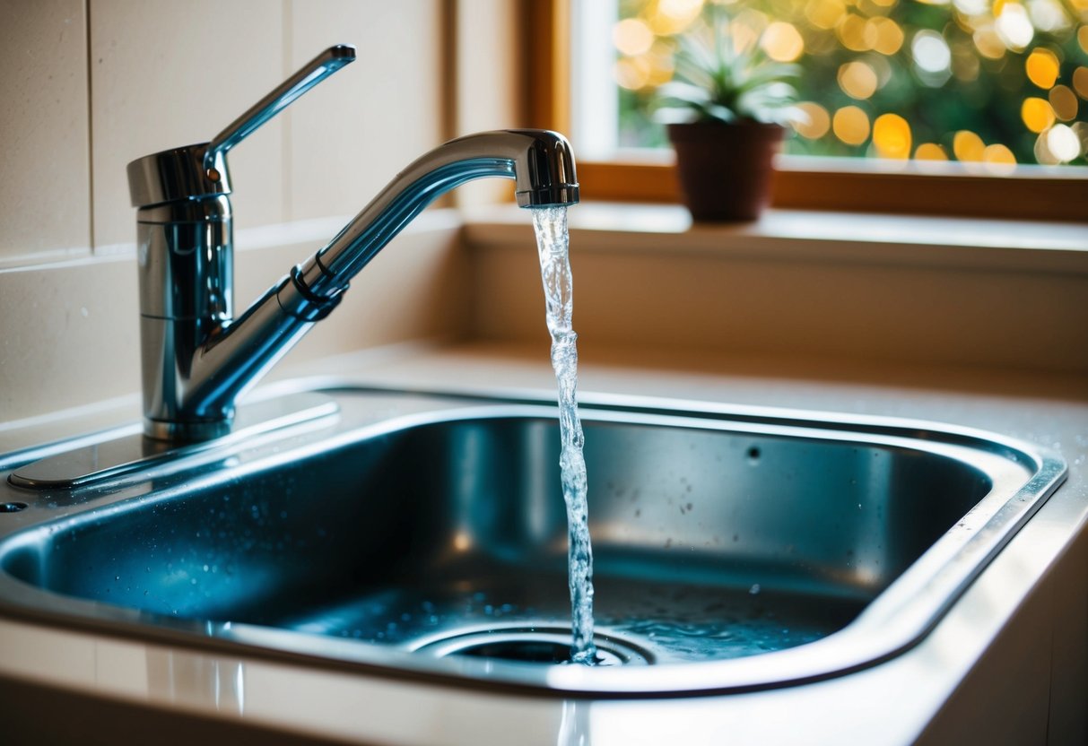 A sink with water gurgling and making glugging noises