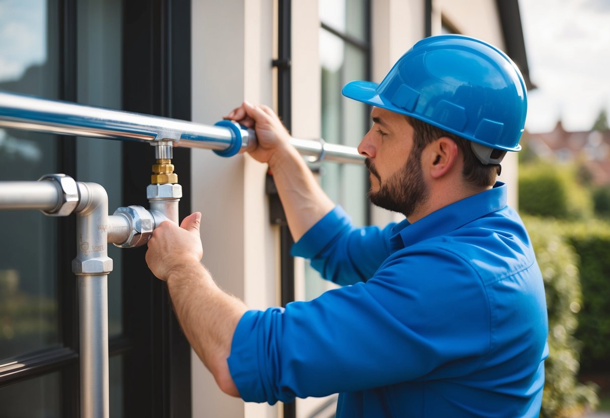 A plumber installing a specific type of joint for hot water pipes in a residential building